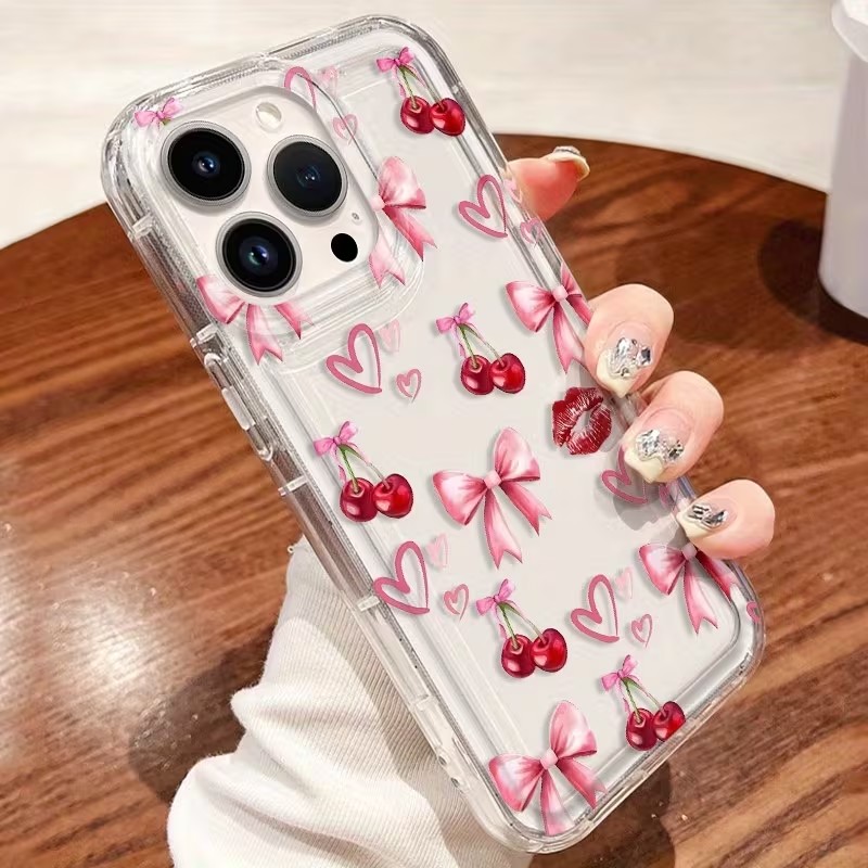 Red Bow Cherry Silicone Clear  - đánh giá và giá Samsung Galaxy A55