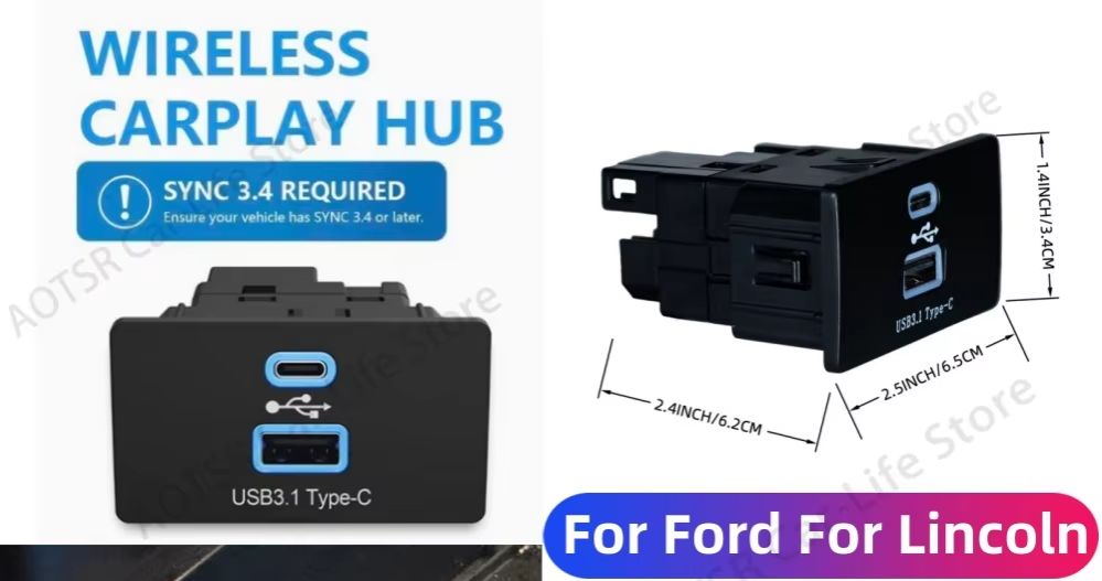 Wireless CarPlay Android Auto  - đánh giá và giá Usb Hub Type C