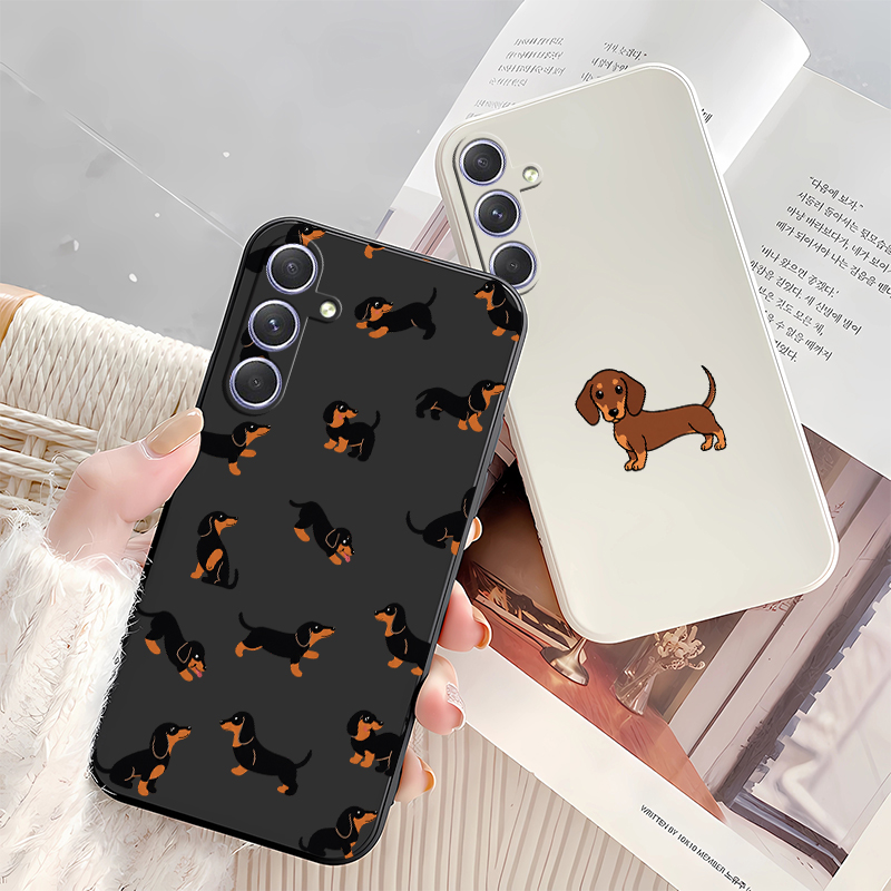 Cartoon Dachshund Dog Phone Ca - đánh giá và giá Samsung Galaxy A55